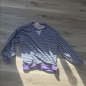 Striped Purple and Gray Men's Sweater